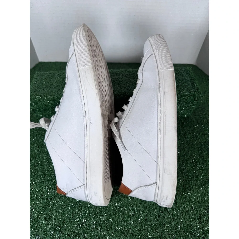 BYLT Mens White Leather Lace Up Fashion Sneakers‎ Casual Comfort Size 11
